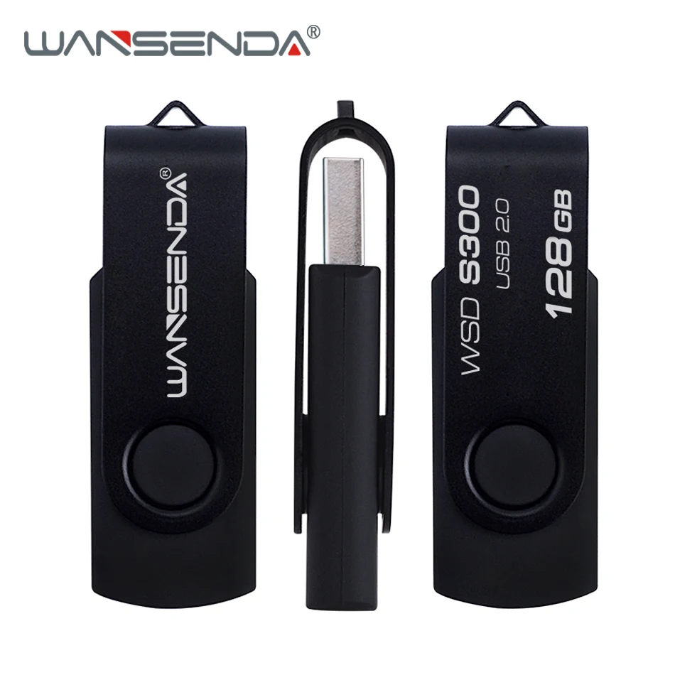 WANSENDA металлический USB флеш накопитель 2 0 Вращающаяся ручка 256 ГБ 128 Гб 64 32 16 8 4