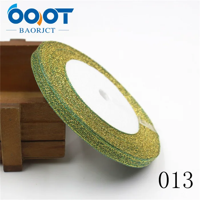 OOOT BAORJCT, 1710181,34 цветов, 6 мм, Блестящая лента, Рождественская тесьма для свадебного ремесла, бант, подарочное украшение, оберточная лента, сделай сам - Цвет: 013