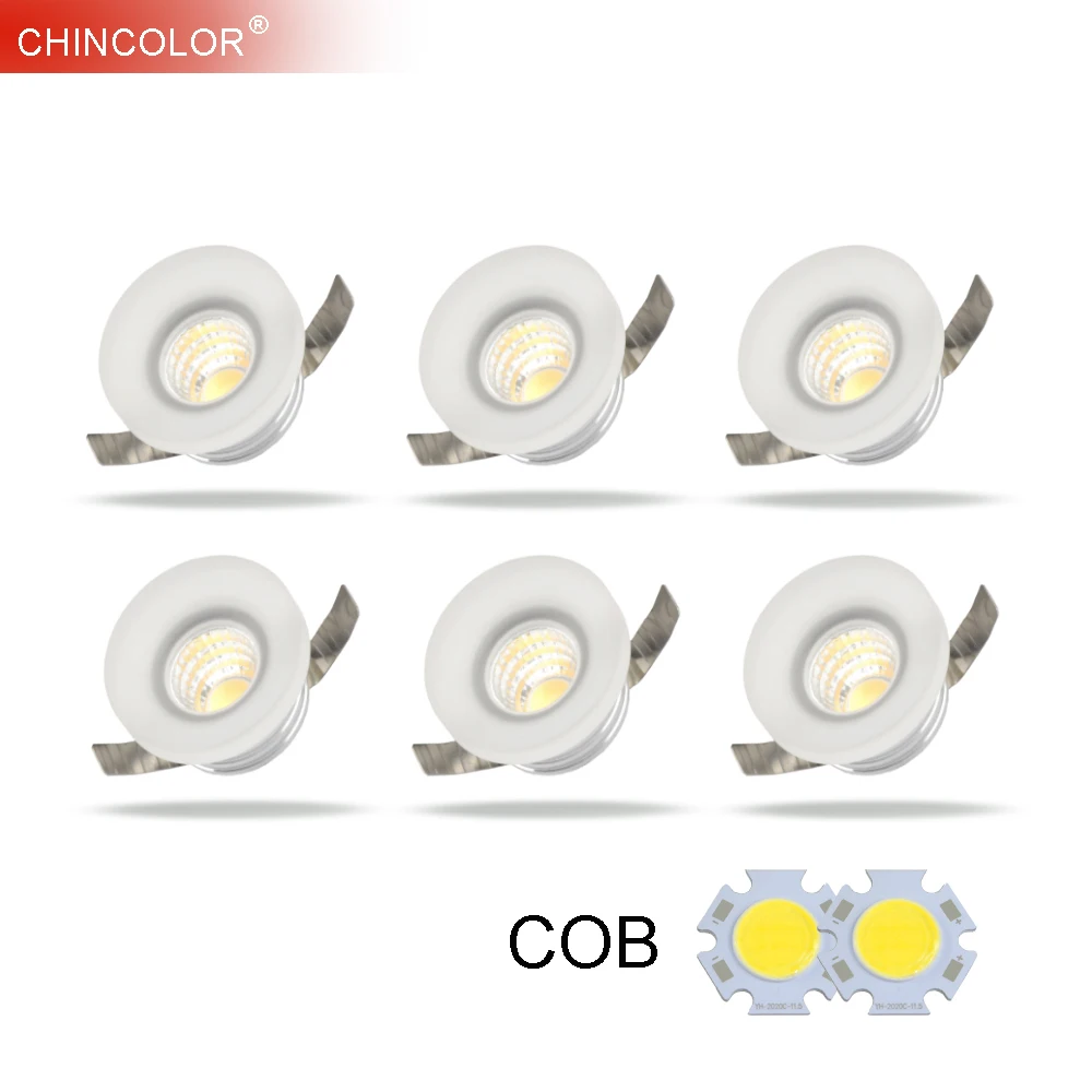 

6 шт. COB Светодиодный прожектор Светодиодный точечный мини-светильник потолочное пуховое освещение 3 Вт лампа для шкафа с яркостью AC110V 220 в те...