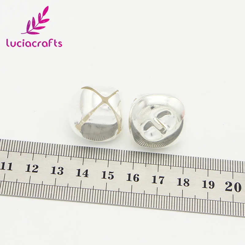 Lucia crafts Размер 10/20/25мм серебряные Jingle Bell Кулоны из нержавеющей стали подвесной светильник для рождественская ёлка декорация рукоделие хобби аксессуары H0206