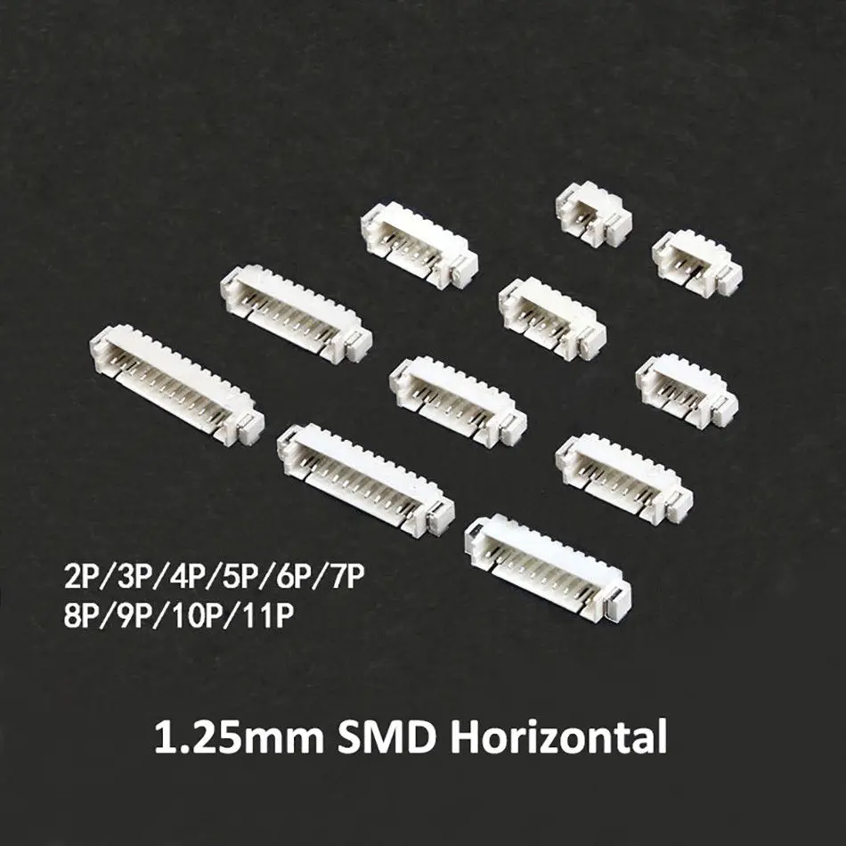 Разъем 1 25 мм SMD/корпус/прямой/прямоугольный штырьковый обжимной разъем 2P