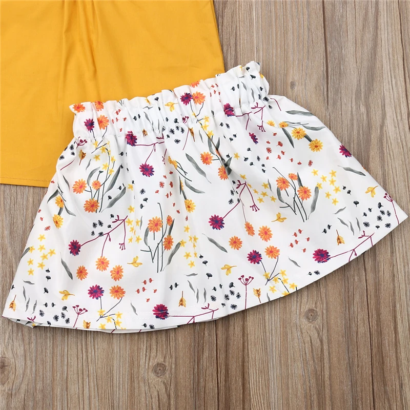 Комплект детской одежды из 2 предметов для маленьких девочек Футболка с