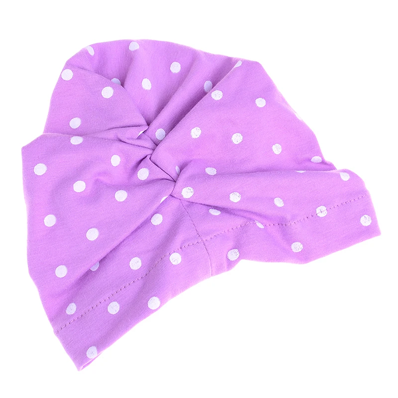 1 Pc Baby Girl Candy Color Sweet Bowknot Hat With Dot Turban Cap For Girls Elastic | Детская одежда и обувь