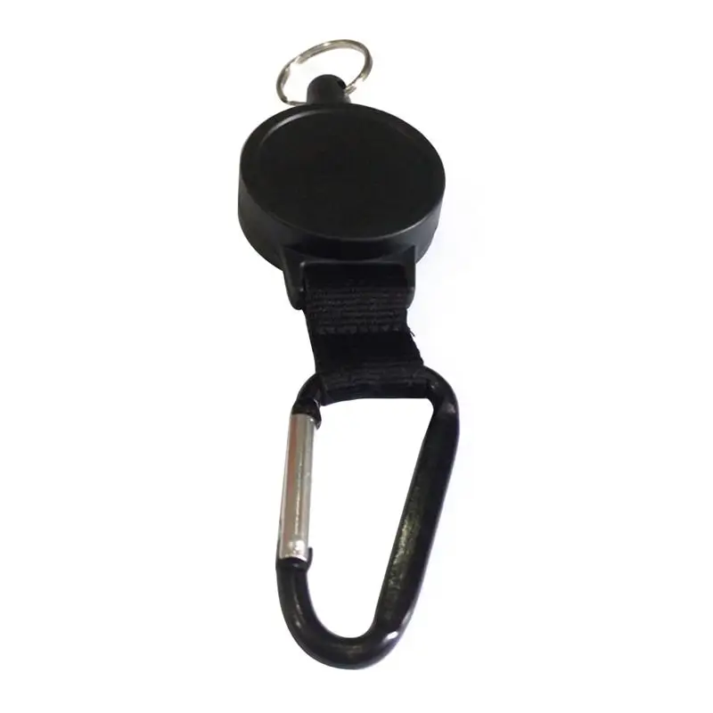 ABS Plastic Retractable Keychain High Elasticity Heavy Duty Carabiner with Back Splint (Black) | Спорт и развлечения