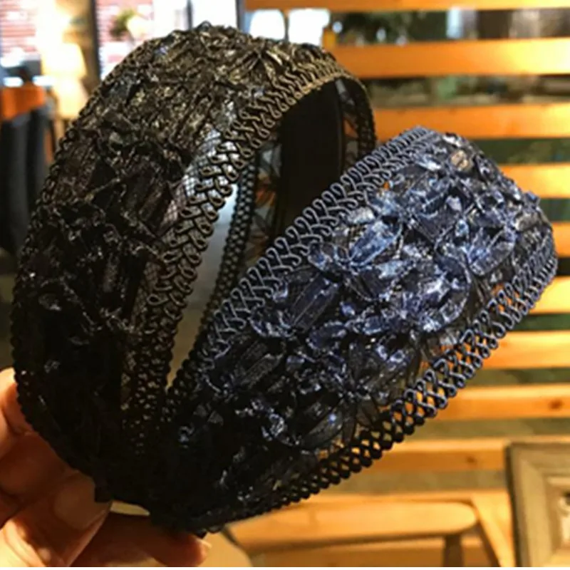 Кружевная повязка на голову для женщин однотонные аксессуары волос цветная