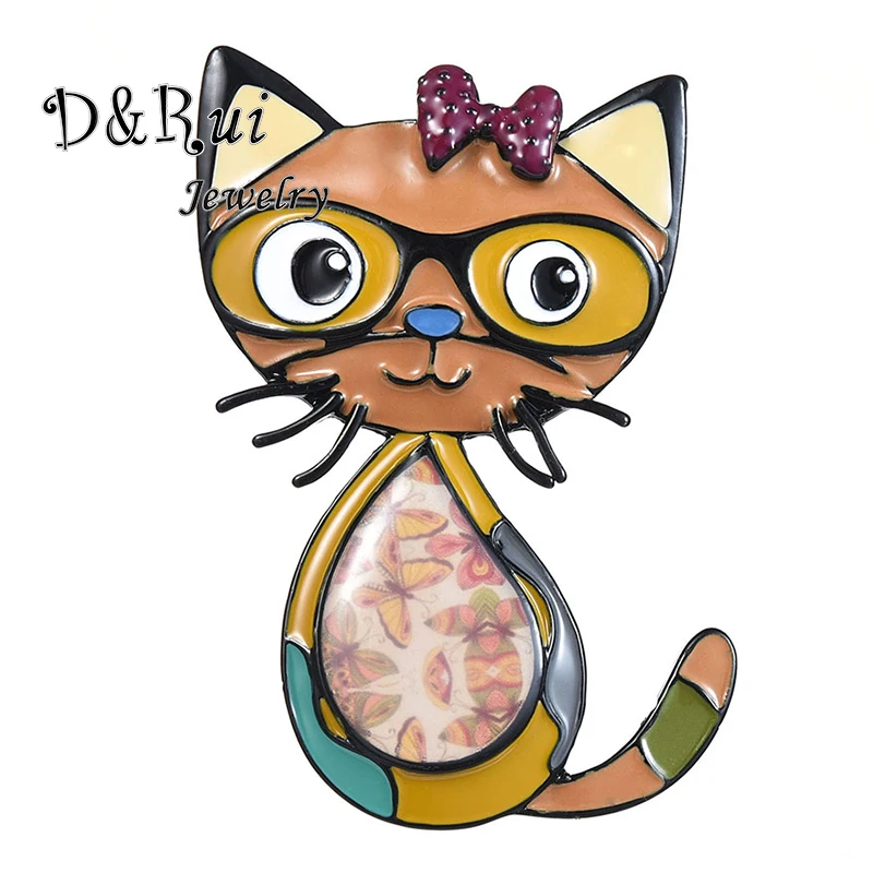 D & Rui ювелирные изделия для детей Женская милая кошка в искусственном и желтом