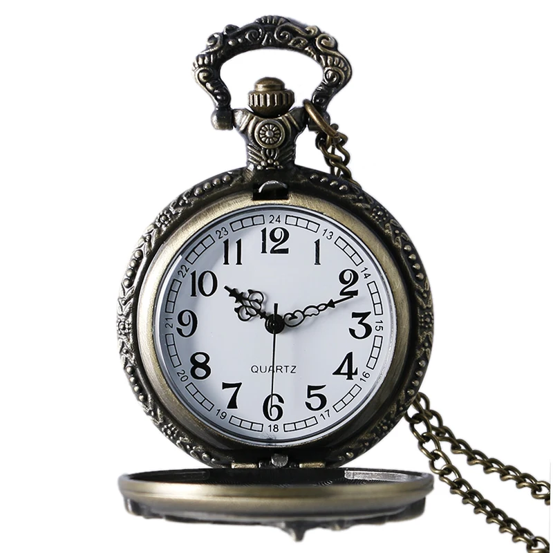 Antique Bronze Motorcycle Motorbike MOTO Pocket Watch Necklace Pendant Men Gift P79