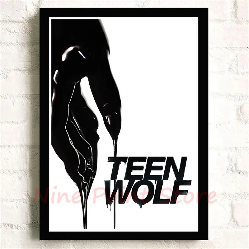 Teen Wolf, белая бумага с покрытием, кино-стикеры Настенные, четкое изображение, украшение для дома, гостиной, спальни, дома, без рамы - Цвет: Золотой
