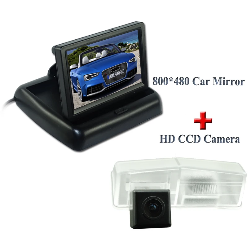 

Excellent quality 800*480 4.3" car display monitor +170 wide angle car reversing camera adapt for Toyota RAV4