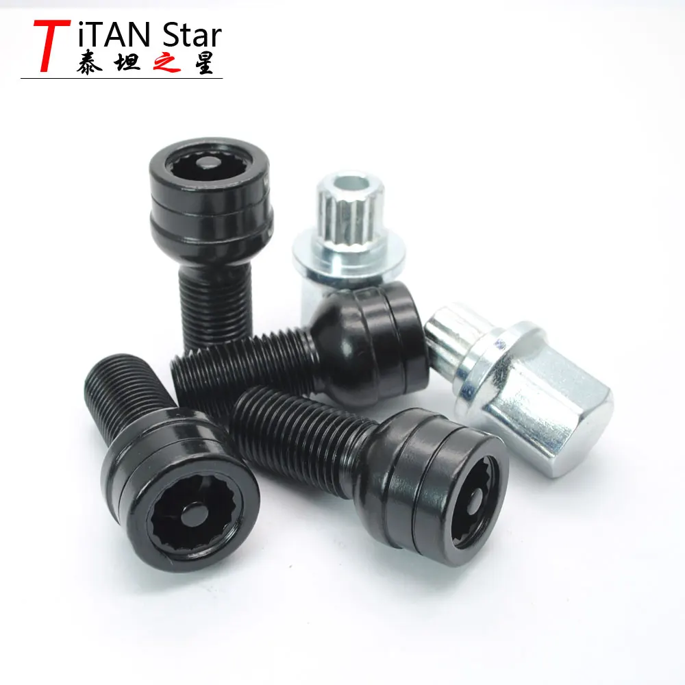 4Bolts2keys M14x1.50mm 1 5 Колесный болт для замка анти сдвижная гайка VW Golf 6 7 LAVIDA Tiguan CC Passat Polo