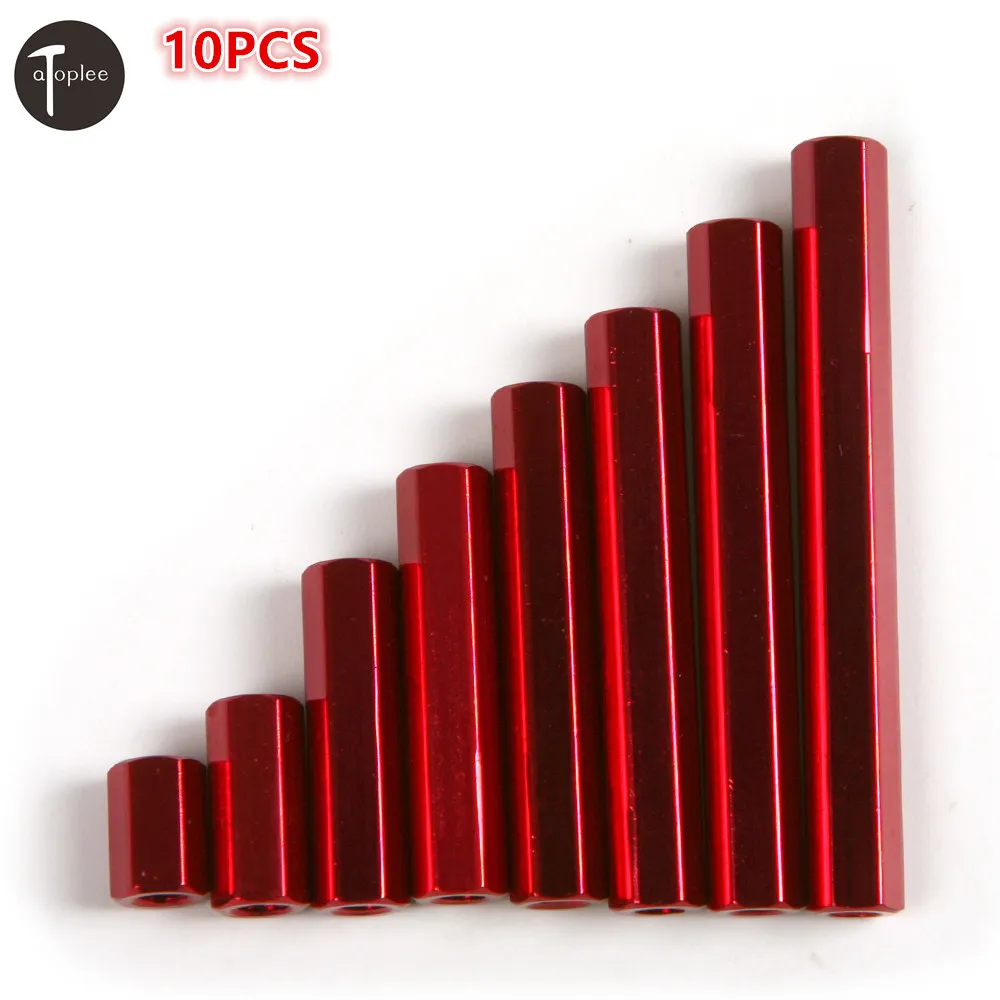 10 шт. M3 * 8 мм/12 мм/15 мм/20 мм/25 мм/30 мм/35 мм/40 мм/45 мм CNC шестигранный красный