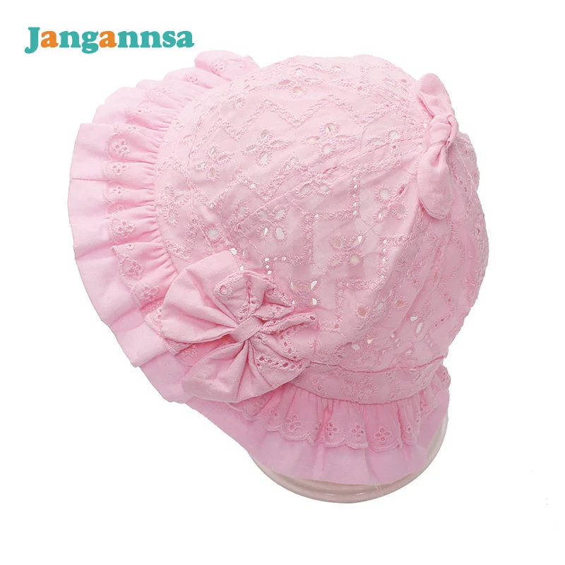 Летняя Хлопковая шапочка для маленьких девочек однотонная шляпа с бантом в