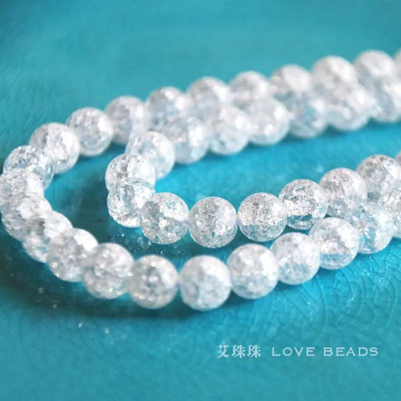 Круглые бусины из прозрачного кварца с трещинами диаметром 6 10 мм 15 дюймов 38 см|loose