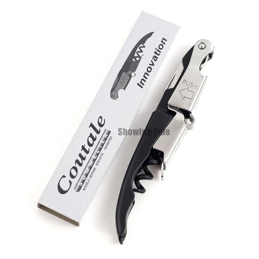 

High Quality Coutale Mini Corkscrew Pocket Wine Opener Convenient to Carry Double Hinges Wine Bottle Opener with Paper Sheath