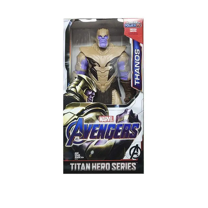 new Thanos box Мстители эндгейм фигурка игрушка Супер Герои Капитан Америка Железный человек Человек-паук Халк Тор Росомаха танос ПВХ фигурка игрушка 30 см - Цвет: new Thanos box