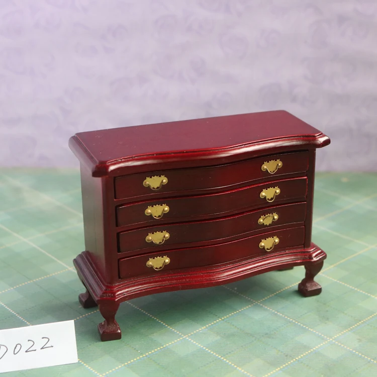 

A01-X076 children baby gift Toy 1:12 Dollhouse mini Furniture Miniature rement Doll accessories wooden 4 drawer cabinets 1pcs