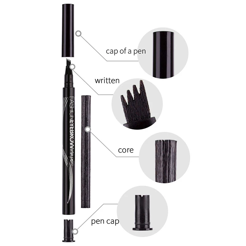 Женская жидкая ручка для бровей 4 вилки наконечники скетчинга водостойкая