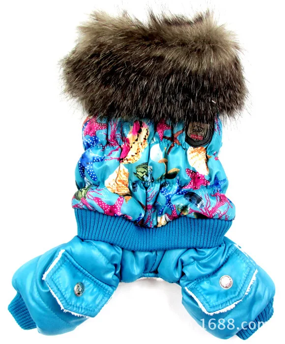 Одежда для собак зимняя теплая одежда собаки чихуахуа пузырь хлопок с меховым