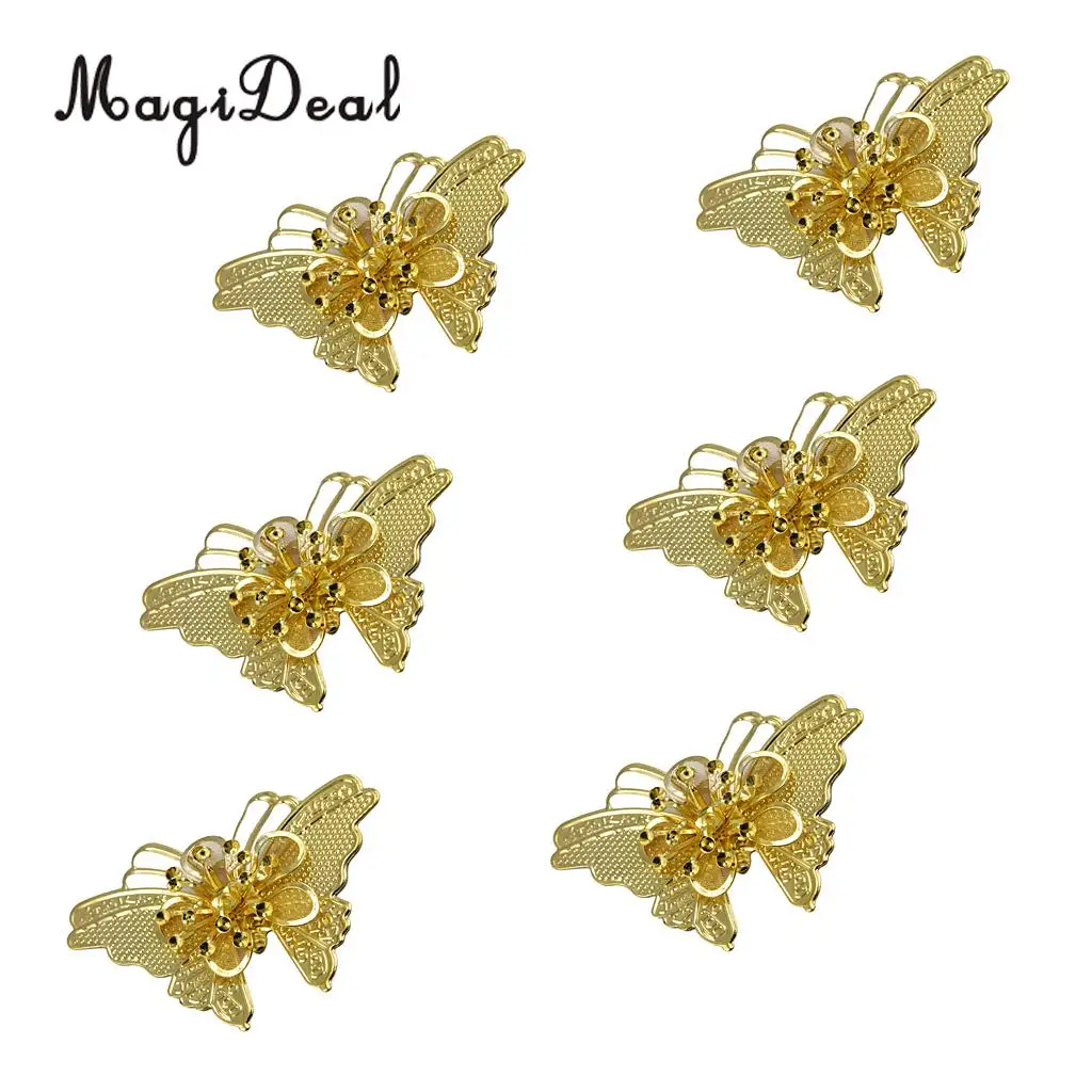 MagiDeal 6 шт. модные 3D большие филигранные бабочки DIY Скрапбукинг домашнее зеркало