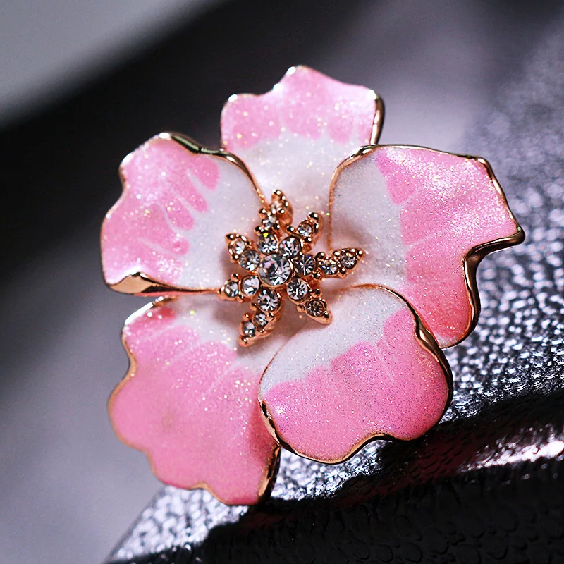 Роскошные аксессуары высокого класса Женские брошь из лепестков с цветком вишни
