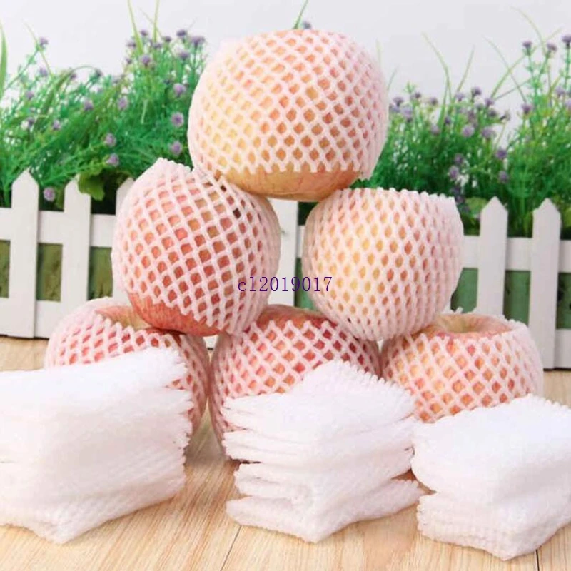 White EPE Foam mesh sleeve net thick fruit foam for apple packing material pear pack package 12cm*7cm#1 | Дом и сад