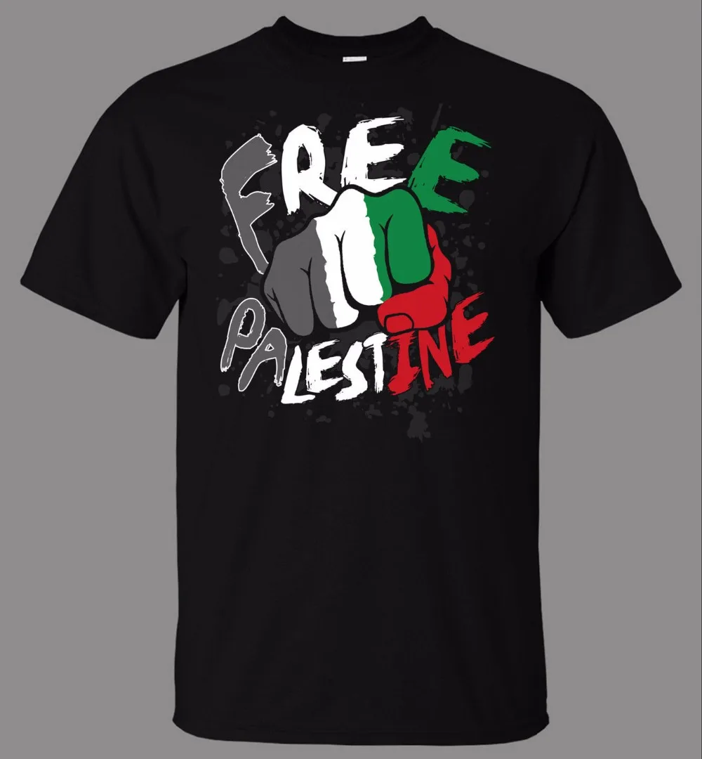 

2018 Summer s Fashion Brands Short Sleeve 100 % Cotton Tee Shirt Men Free Palestine family T shirts