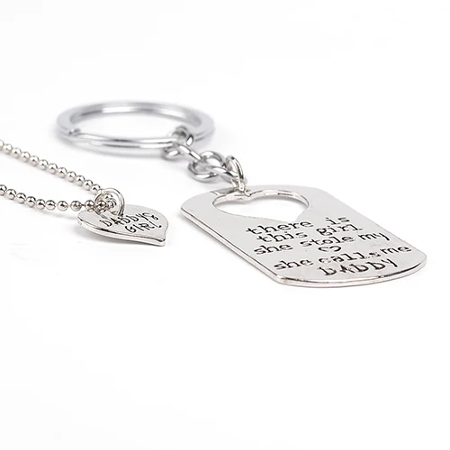 День отца Ювелирных Любовь Сердце Дочь Отец Письмо Печатные Брелок Ожерелье|love