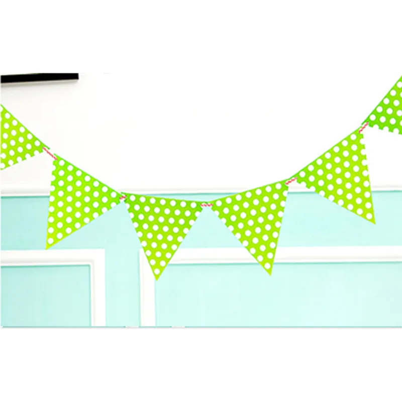 3 м в полоску узор горошек Бумага баннер овсянка гирлянда Розовый Синий Baby Shower