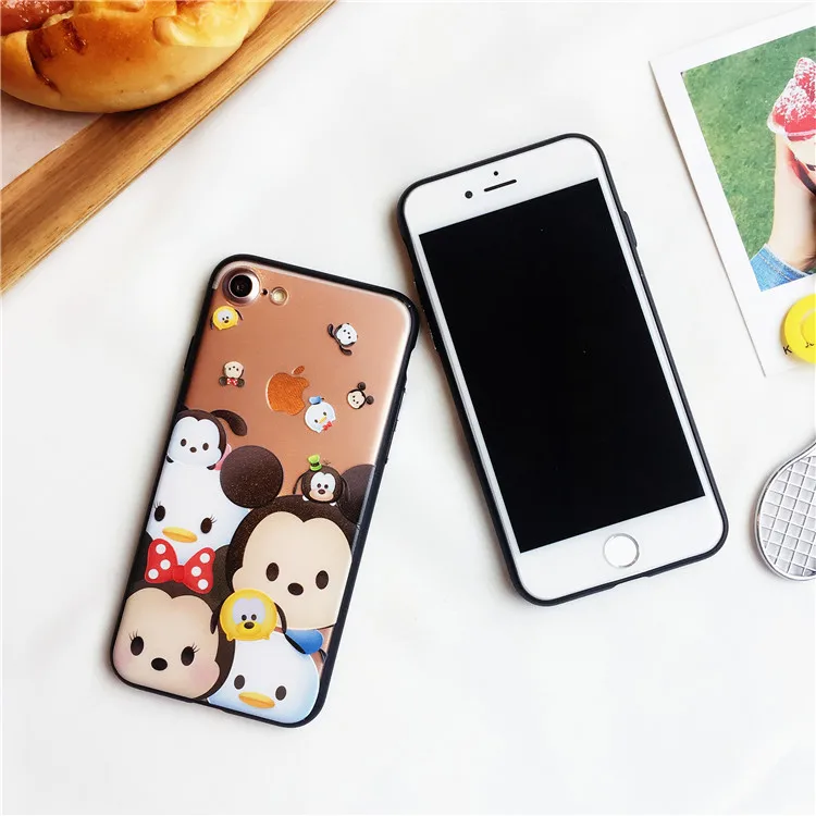Телефон Чехол Для iphone 6 s плюс splus 7 Покрытие кнопка Мультфильм Pattern ТПУ + PC Combo