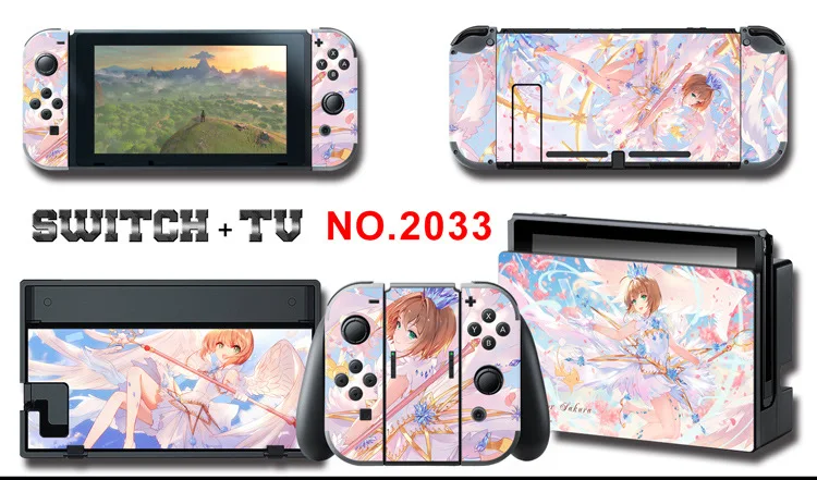 Для nintendo Switch Pain sticker консоль Dock Joy Con полное покрытие цветной бумажной кожи Закаленное стекло протектор экрана от 2000-2305
