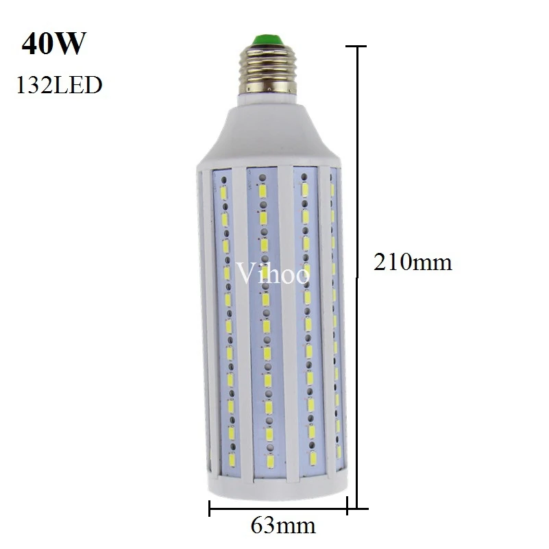 Светодиодная лампа 40 Вт 50 60 80 100 E27 B22 E40 E26 110 В 220 5730SMD энергосберегающая - Фото №1