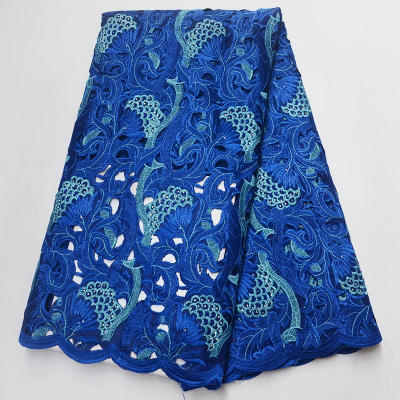

Королевский синий последняя африканская органза кружевная ткань для свадьбы высокое качество Тюль французский швейцарский органза кружев...