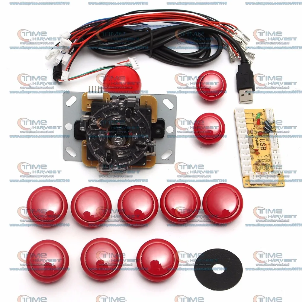 DIY аркадный джойстик набор ручек наборы 5 pin 24 мм/30 мм кнопки запасные части USB