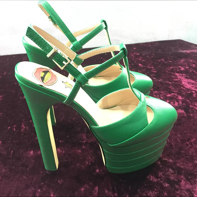 pure green SARAIRIS/Большие размеры 33-42; Летняя женская обувь из овечьей кожи; женские вечерние свадебные босоножки на высоком каблуке и платформе; женские туфли-лодочки - Цвет: pure green