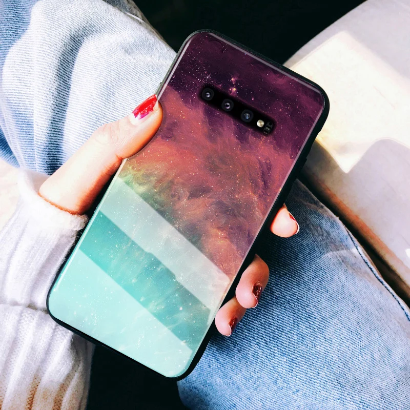 Чехол GFAITH для Samsung Galaxy S10 Plus задняя крышка из закаленного стекла мягкая