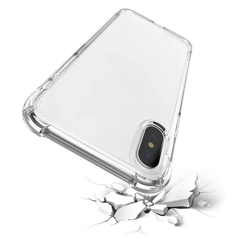 Чехол для iphone XS Max XR 7 8 6 S plus X прозрачный силиконовый четыре угла подушка