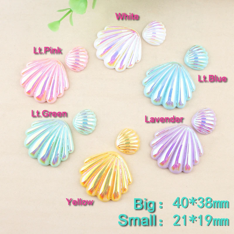 50pcs/Lot Magic Color Shells Glitter Resin Flatback Cabochons DIY Girl Hair Bows Flat Back Home Decoration Scrapbooking Crafts | Дом и сад