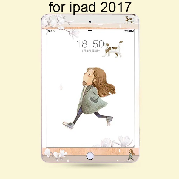 Girl for iPad 2017 Цветное полное покрытие из закаленного стекла для ipad 2/3/4 9 H, Защитная пленка для экрана Apple ipad 9,7 дюйма - Цвет: Girl for iPad 2017