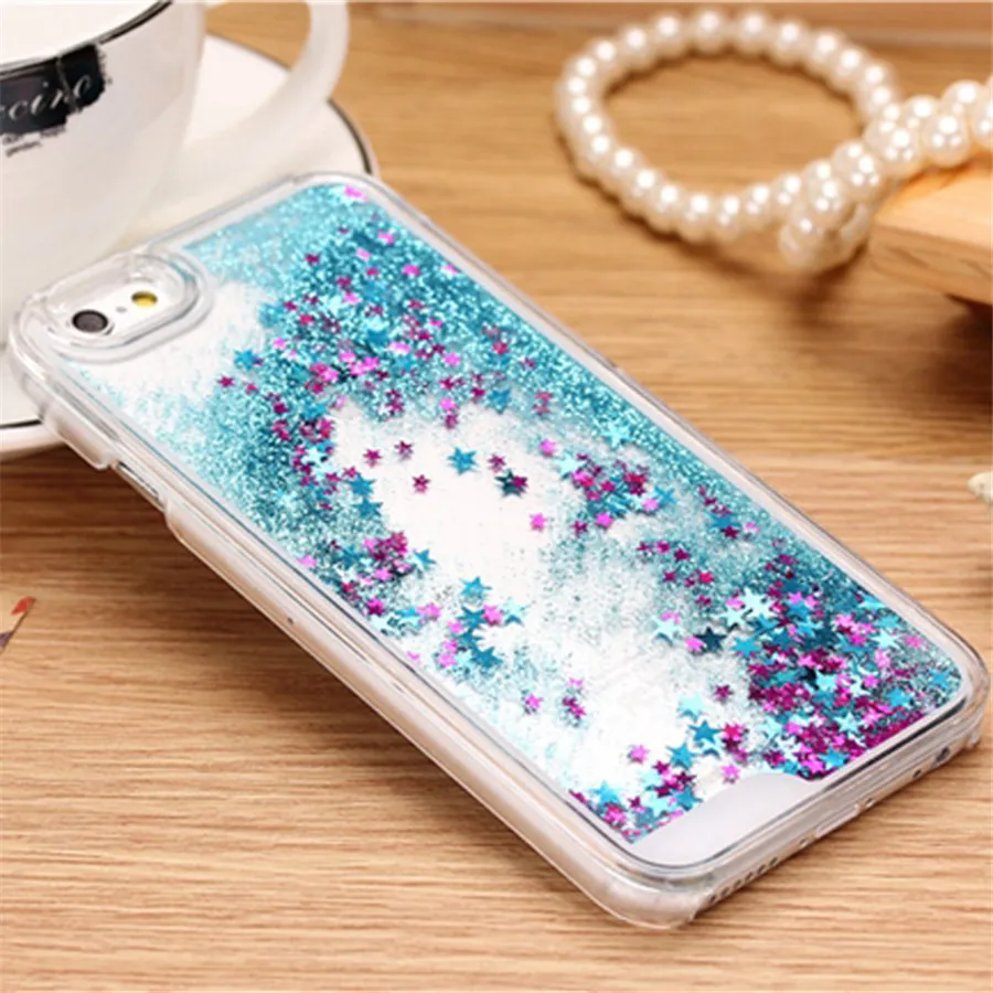 Модный динамический Жидкий блеск звезды чехол для iphone 8 7 6 S 5 5S 5c 4S Plus ПК жесткий