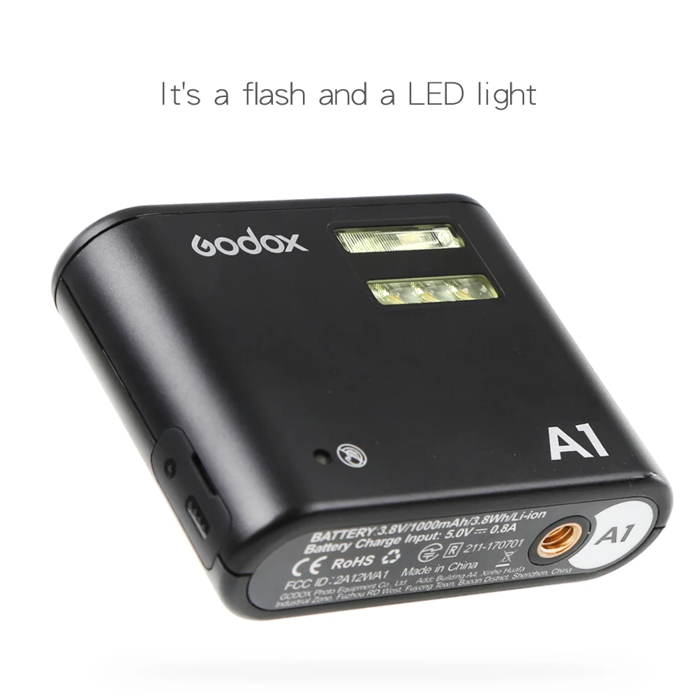 Godox A1 смартфон Flash System 2 4G Беспроводная вспышка Trigger постоянного света с батареей