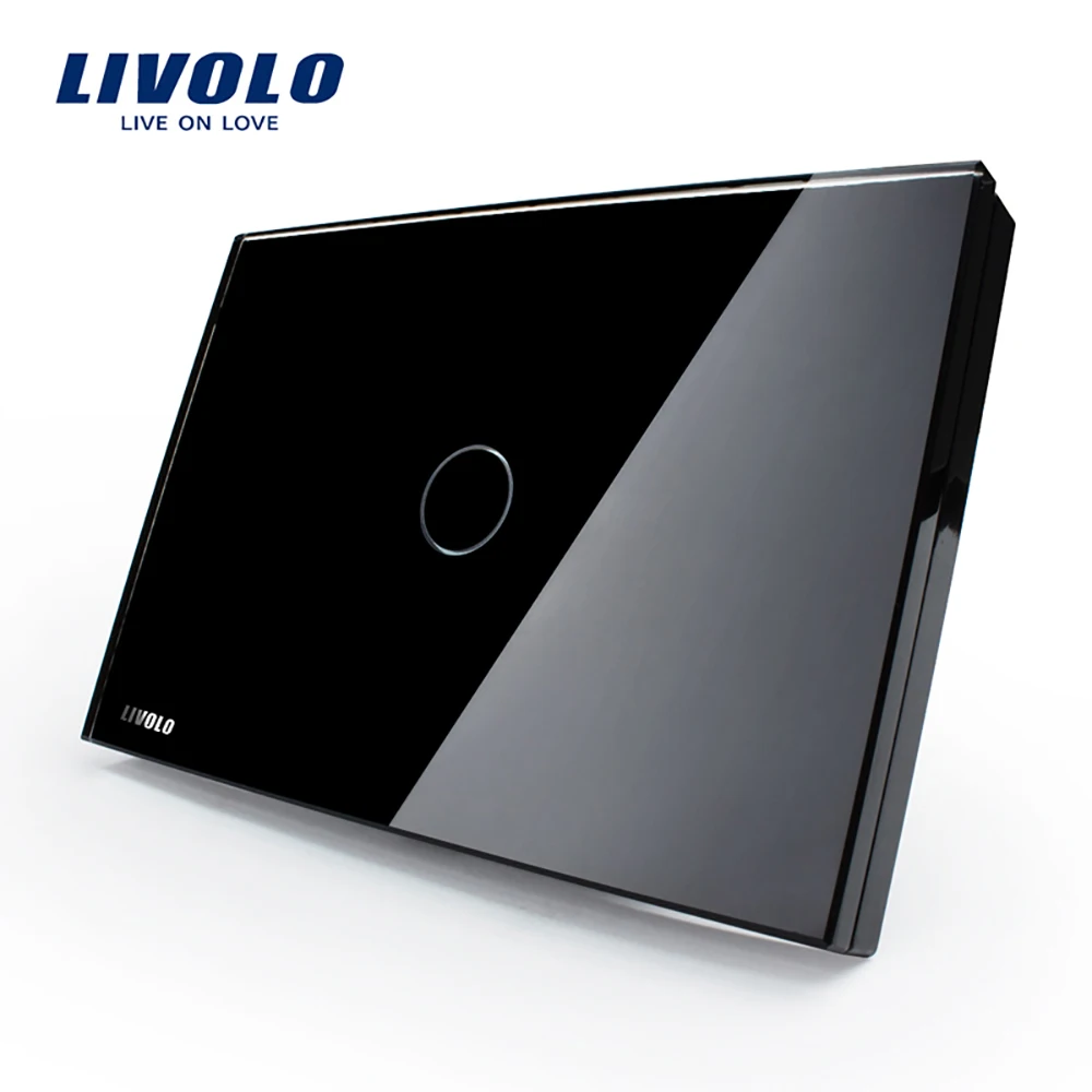 Livolo Глобальный Стандартный сенсорный экран Выключатель света, AC110~ 250 В, светодиодный индикатор, прямоугольная сенсорная стеклянная панель