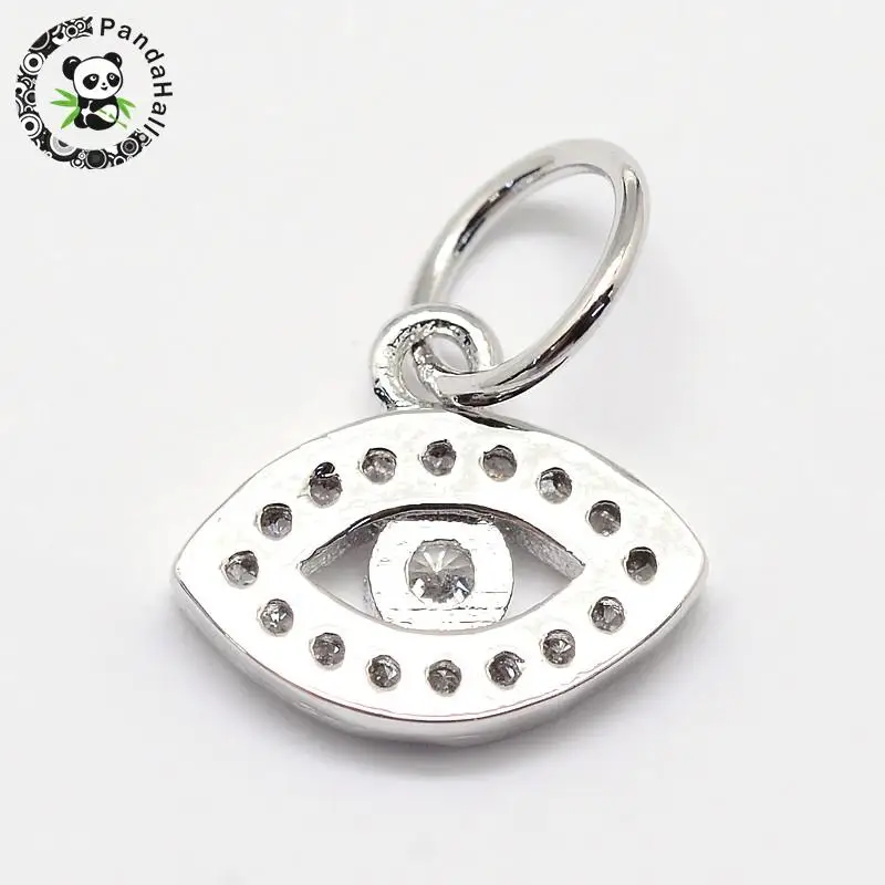 Латунные подвески с фианитами 10 шт микрозакрепкой турецкий глаз для