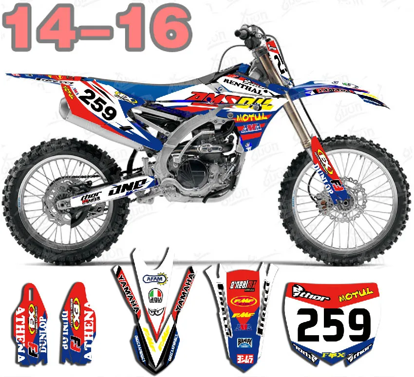 Байк графика наклейки для Yamaha YZ250F YZ450F YZF250 YZF450 2014 2017|Наклейки на автомобиль| |