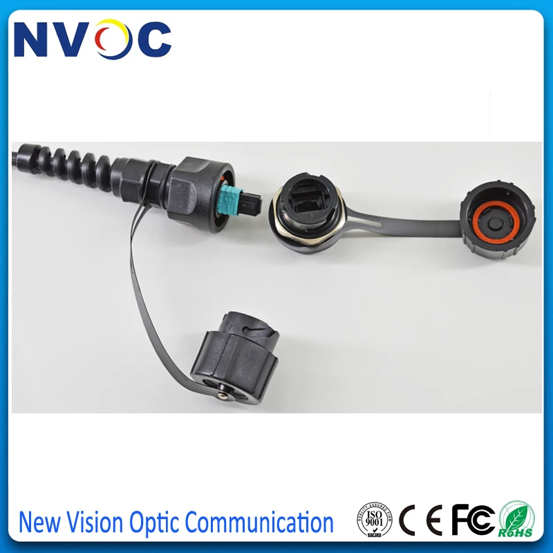 Оптоволоконный адаптер ODVA MPO IP67 стандартный перегородки с пылезащитной крышкой