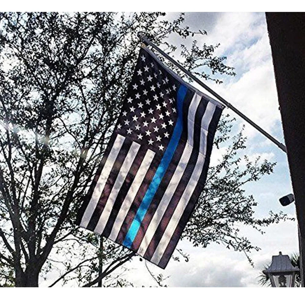 Легкий банер в полоску и звездочки 150*90 см черный белый синий американская леска