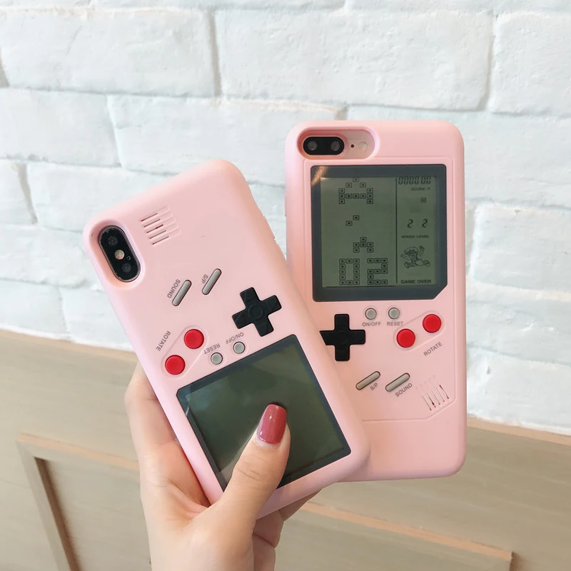 Игровой автомат чехол для телефона iPhone X 6 6S Plus Чехол черный Ретро игровой