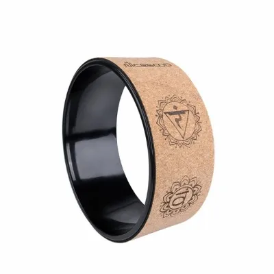 Пробковое TPE колесо для йоги круг для растягивания упражнений вспомогательное оборудование для дома лазерная гравировка круглое колесо для упражнений круг для пилатеса - Цвет: Бежевый