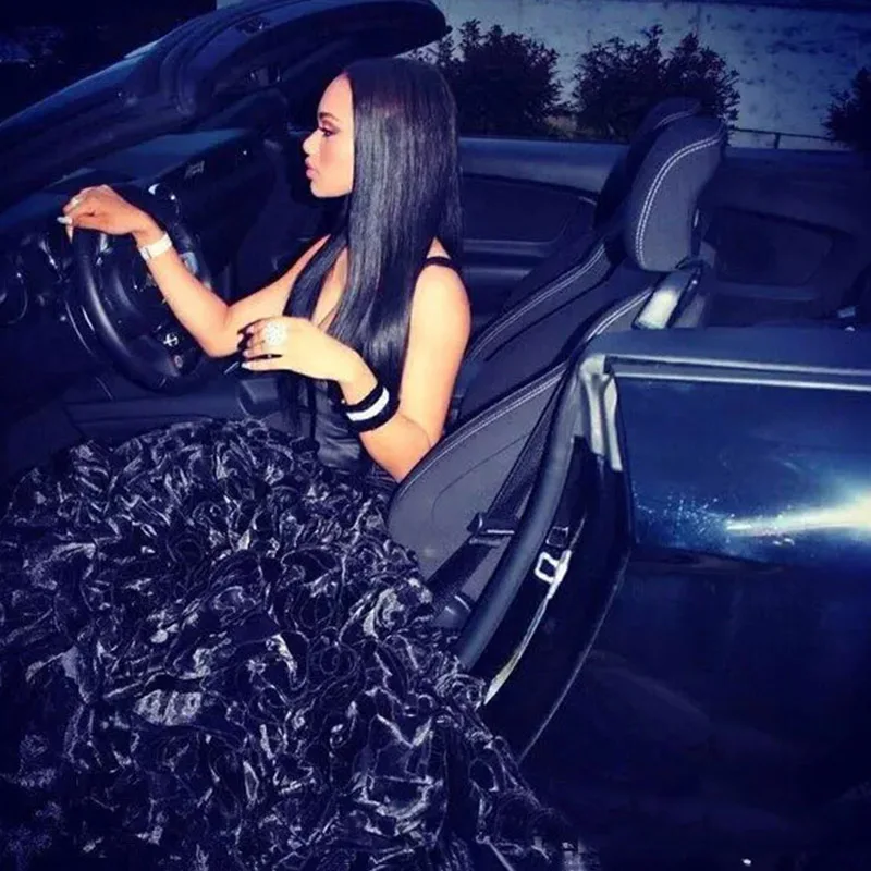 Женское вечернее платье-русалка темно-синее платье до пола из органзы с глубоким