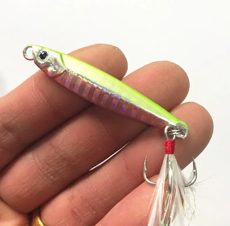 Берег длинный Литой Jigbait рыболовные приманки 10g/5 2 см искусственные металлические
