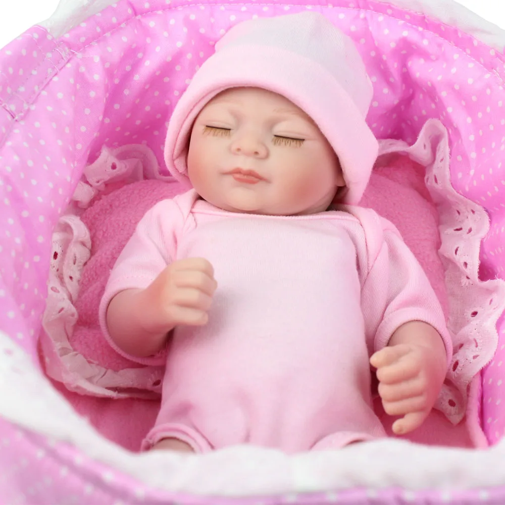 NPKDOLL 28 см мини Кукла Reborn 10 &quotручной работы винил силикон Детская кукла Спящая